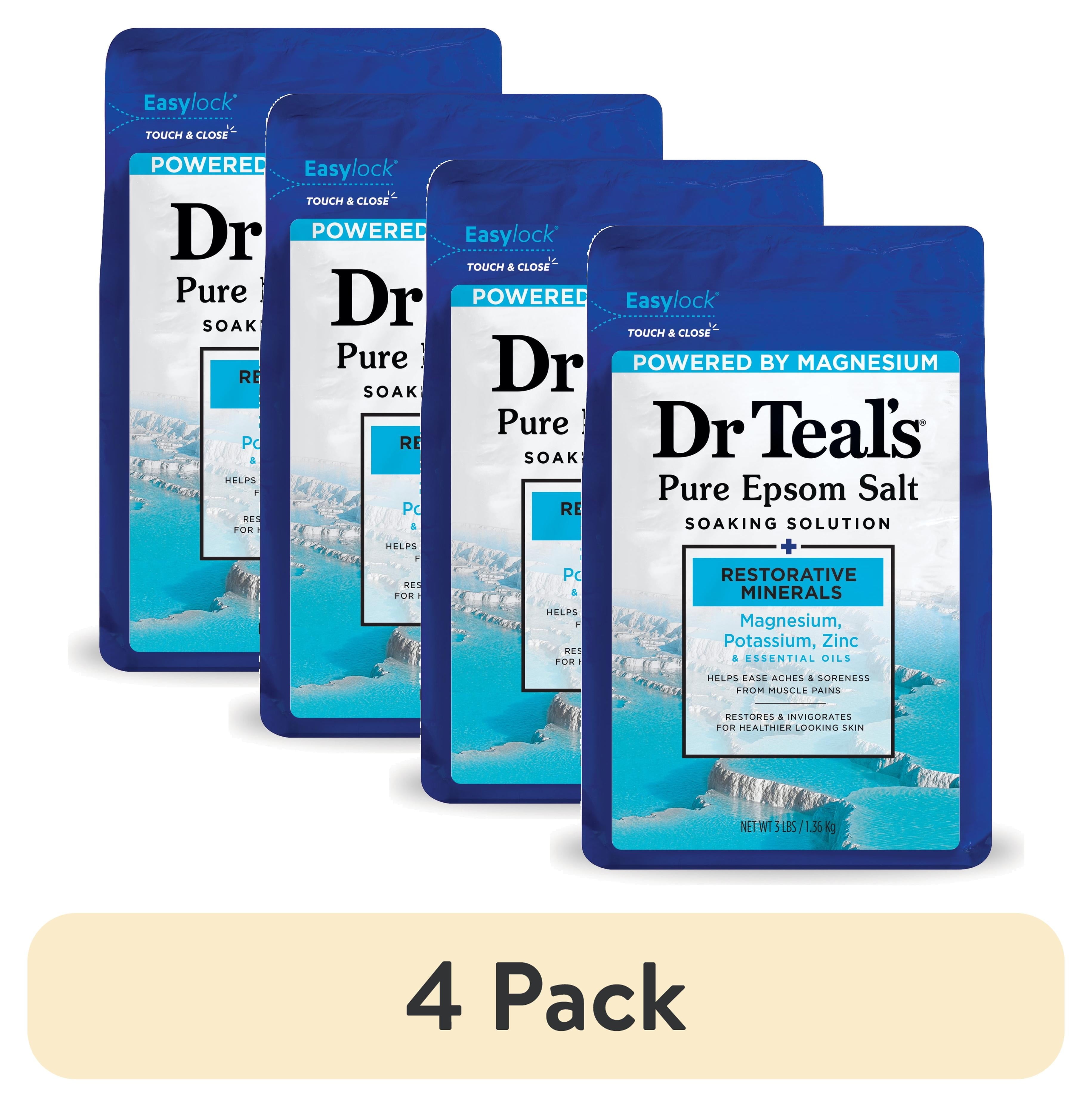 Dr Teal'S Epsom Salt Magnesium Soak, Restorative Minerals with Potassium & Zinc, 3 Lbs