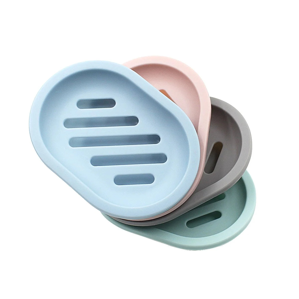 Qishi 2-Pack Soap Dish with Drain, Soap Holder, Soap Saver, Easy Cleaning, Dry, Stop Mushy Soap (Blue)