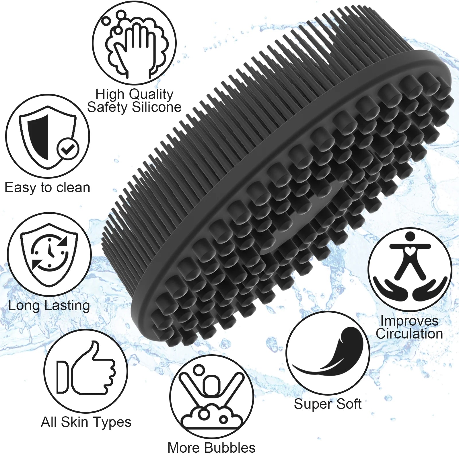 Metene Soft Silicone Body Scrubber, Exfoliating Shower Scrubber for Cleansing Skin, Lathers Well