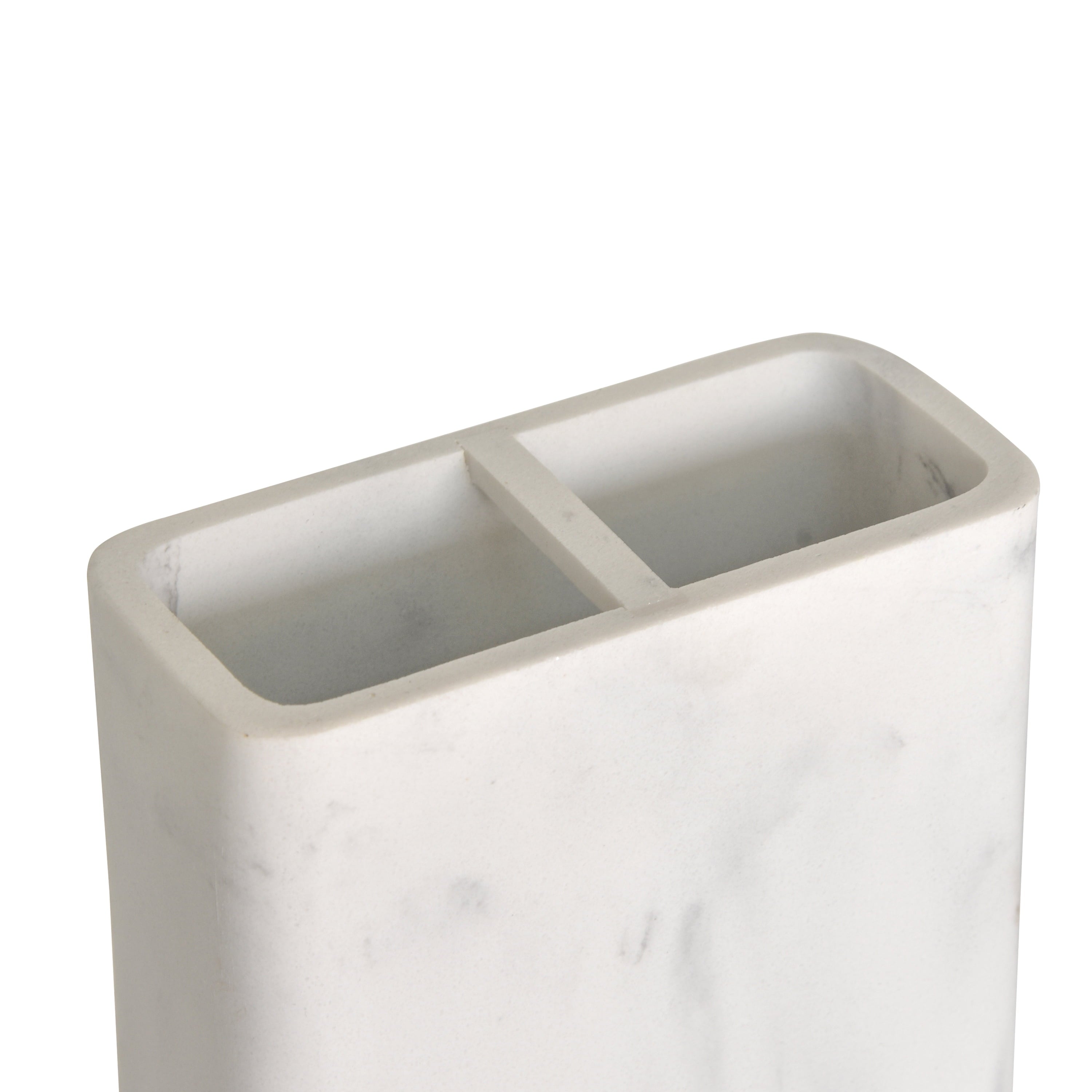 Better Homes & Gardens Faux Marble Toothbrush Holder, White