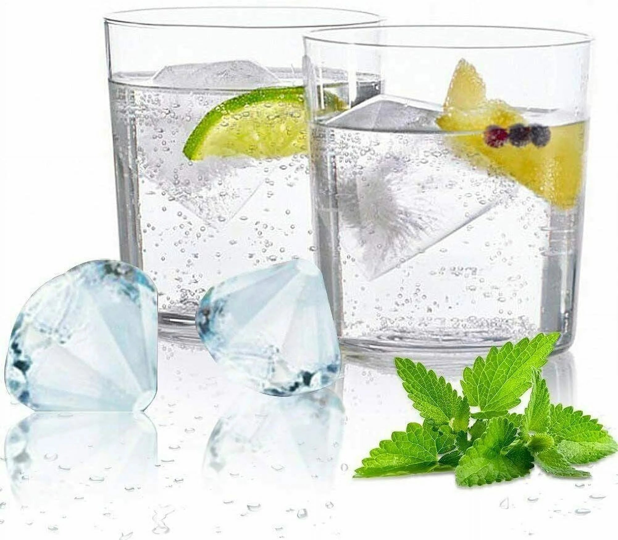 N1- Silicone 3D Diamond ICE Cube Tray Maker Mold Whiskey Cocktails (3 Pack), New