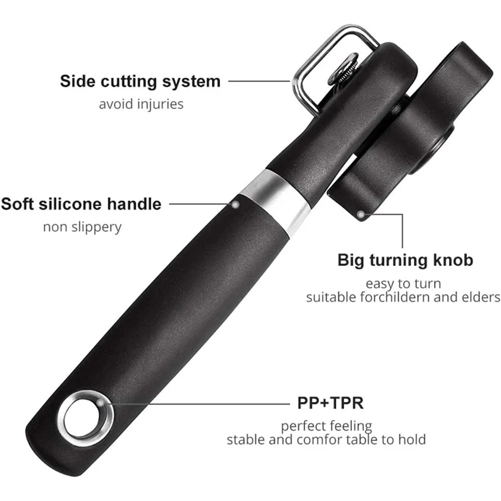 Cowin Can Opener Manual Cutting Can Opener Safe Smooth Edge Stainless Steel Ergonomic Can Opener Kitchen Restaurant
