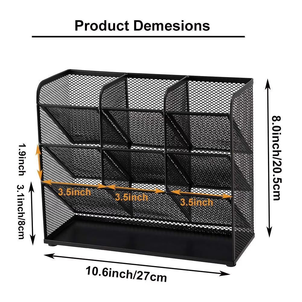 Marbrasse Desk Pen Organizer，Office Desktop Organizer Collection， Multi-Functional Pen Holder, 1 Pack