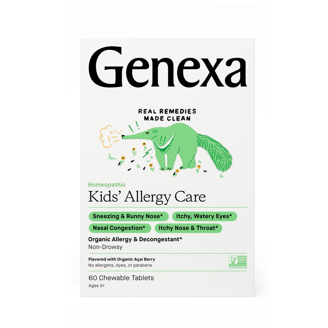Genexa Kids’ Allergy Care – Organic Chewable Tablets for Children (60 Count)