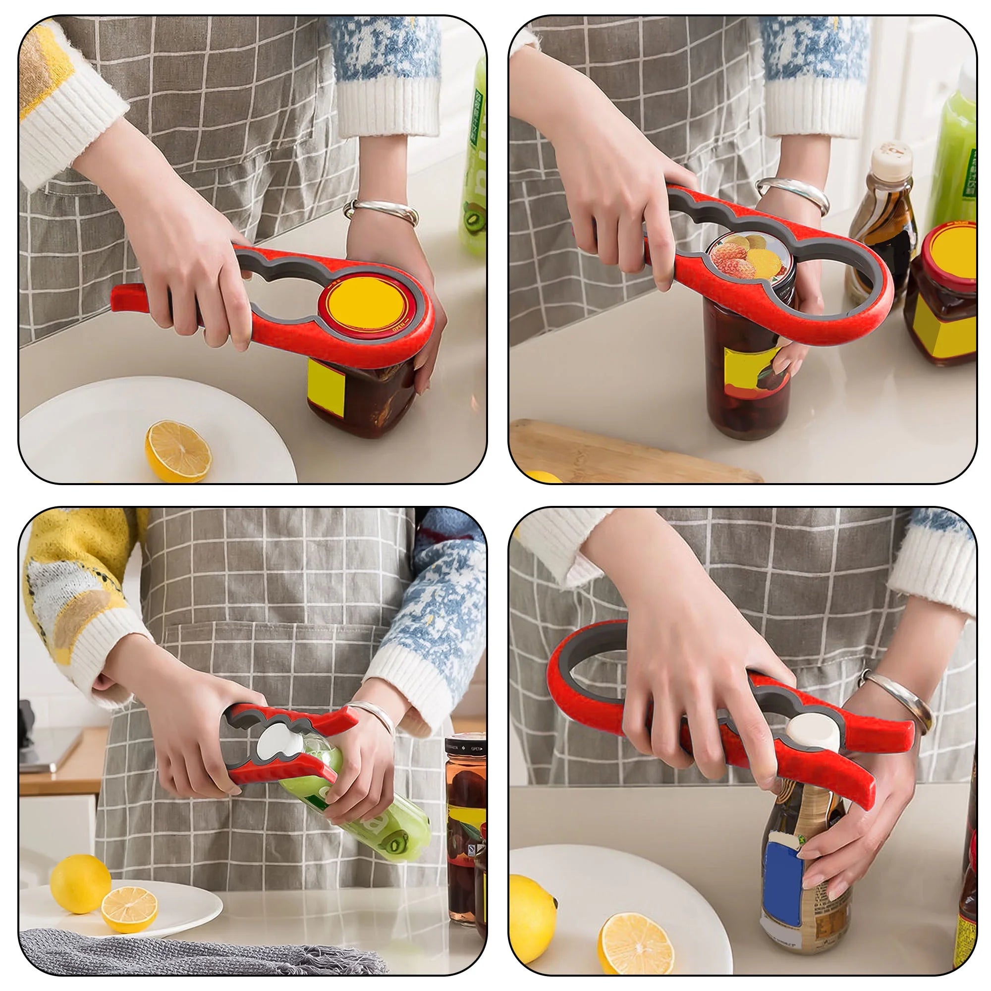 Eeekit 2Pcs Easy Grip Jar Openers, Non-Slip Bottle Openers for Seniors with Arthritis & Weak Hands