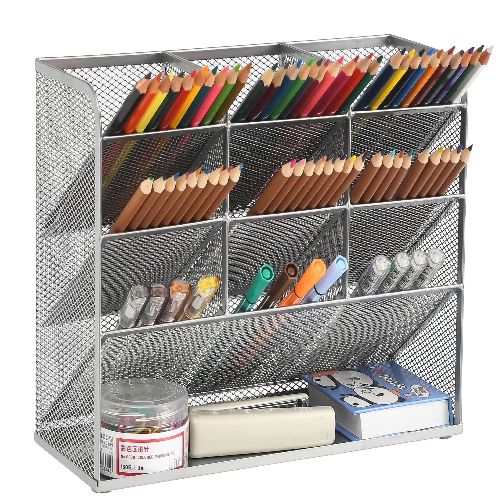 Marbrasse Desk Pen Organizer，Office Desktop Organizer Collection， Multi-Functional Pen Holder, 1 Pack
