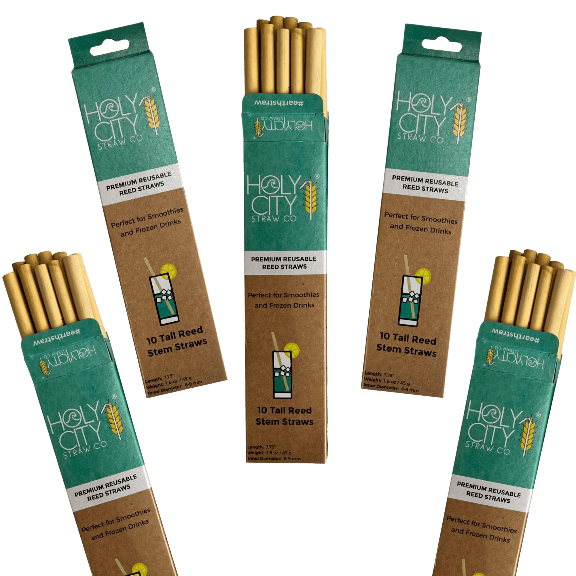7.9" Jumbo Reed Straws | 10CT. | - 5 Pack Bundle-3