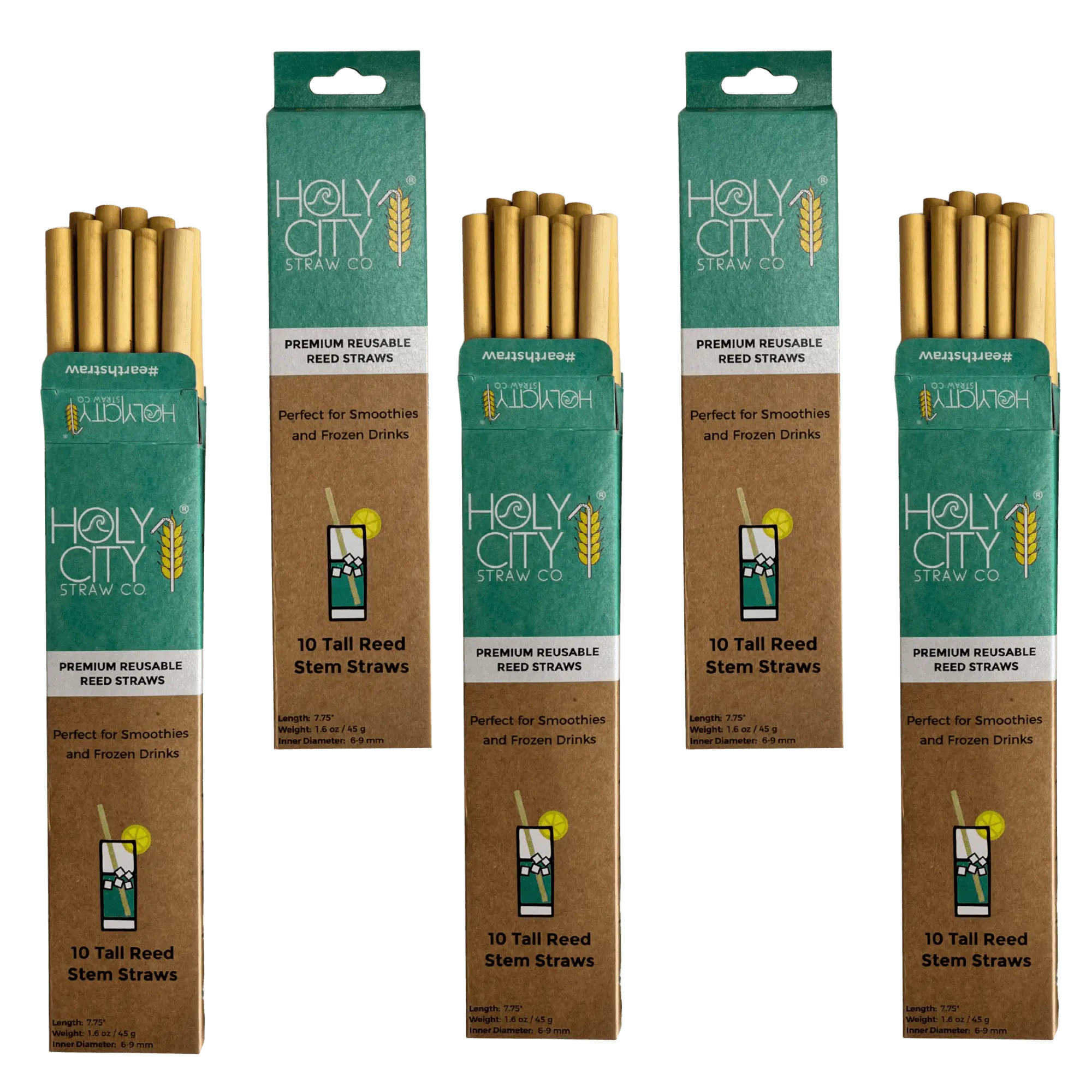 7.9" Jumbo Reed Straws | 10CT. | - 5 Pack Bundle-4