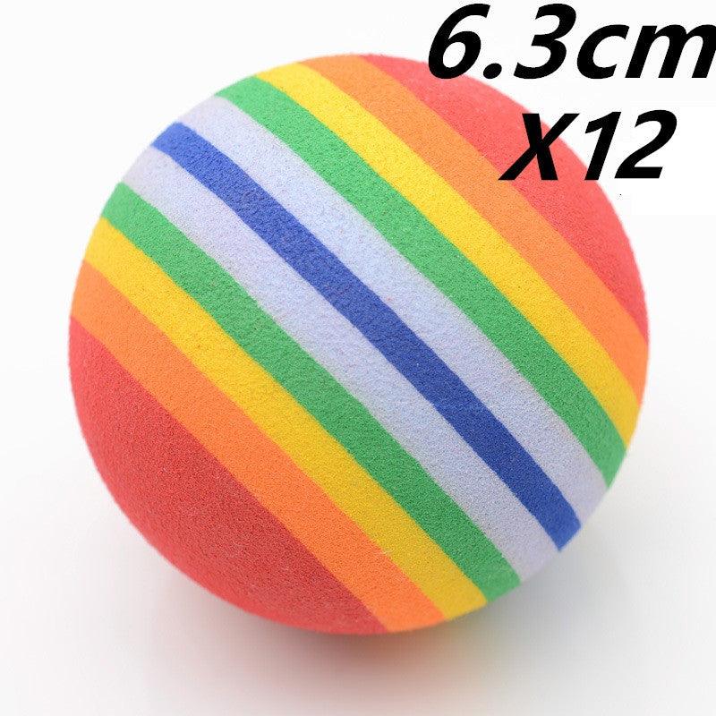 Colorful Rainbow Pet Balls - Durable EVA Foam Cat & Dog Toys for Endless Fun