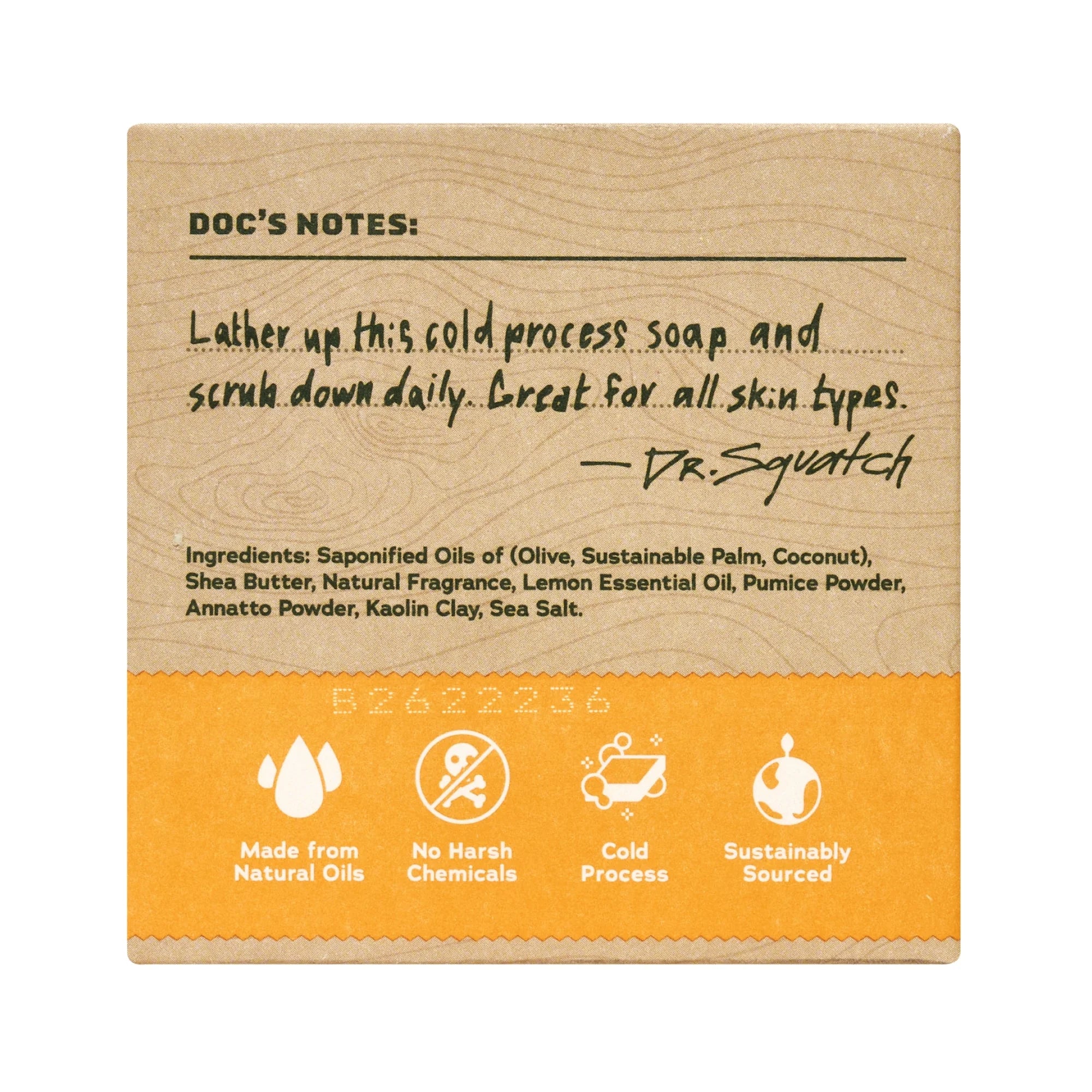 Dr. Squatch Summer Citrus Natural Bar Soap for Men, 5 Oz