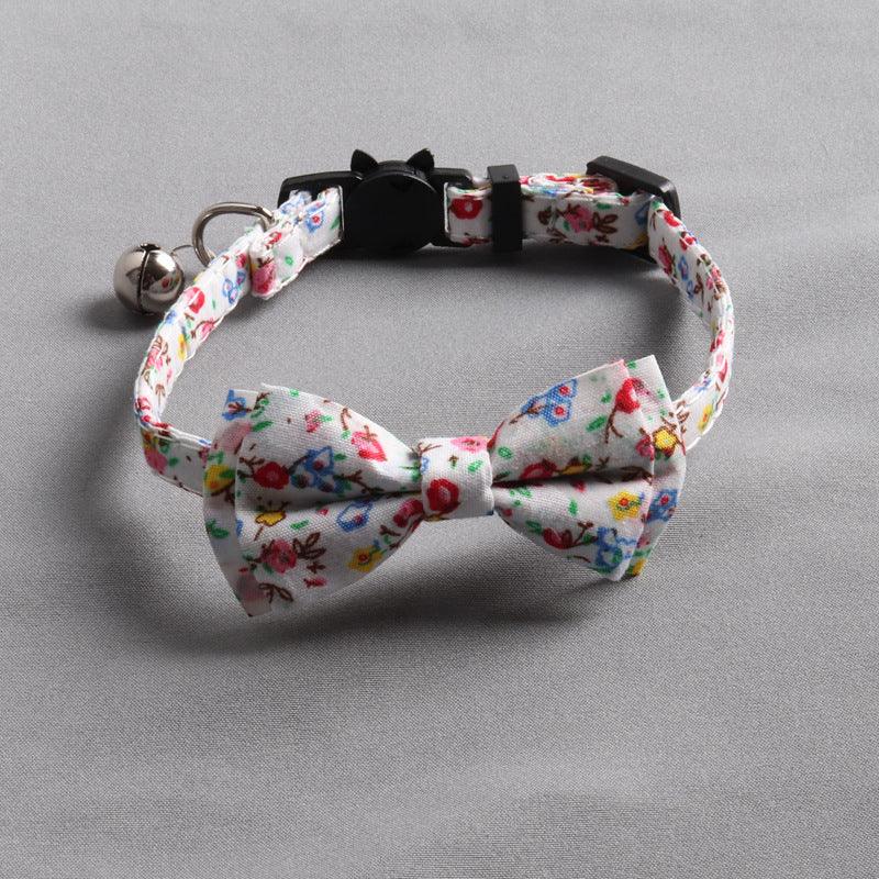 Luxury Soft Cotton Adjustable Cat Collar with Bow Tie - Comfortable & Stylish Pet Accessory