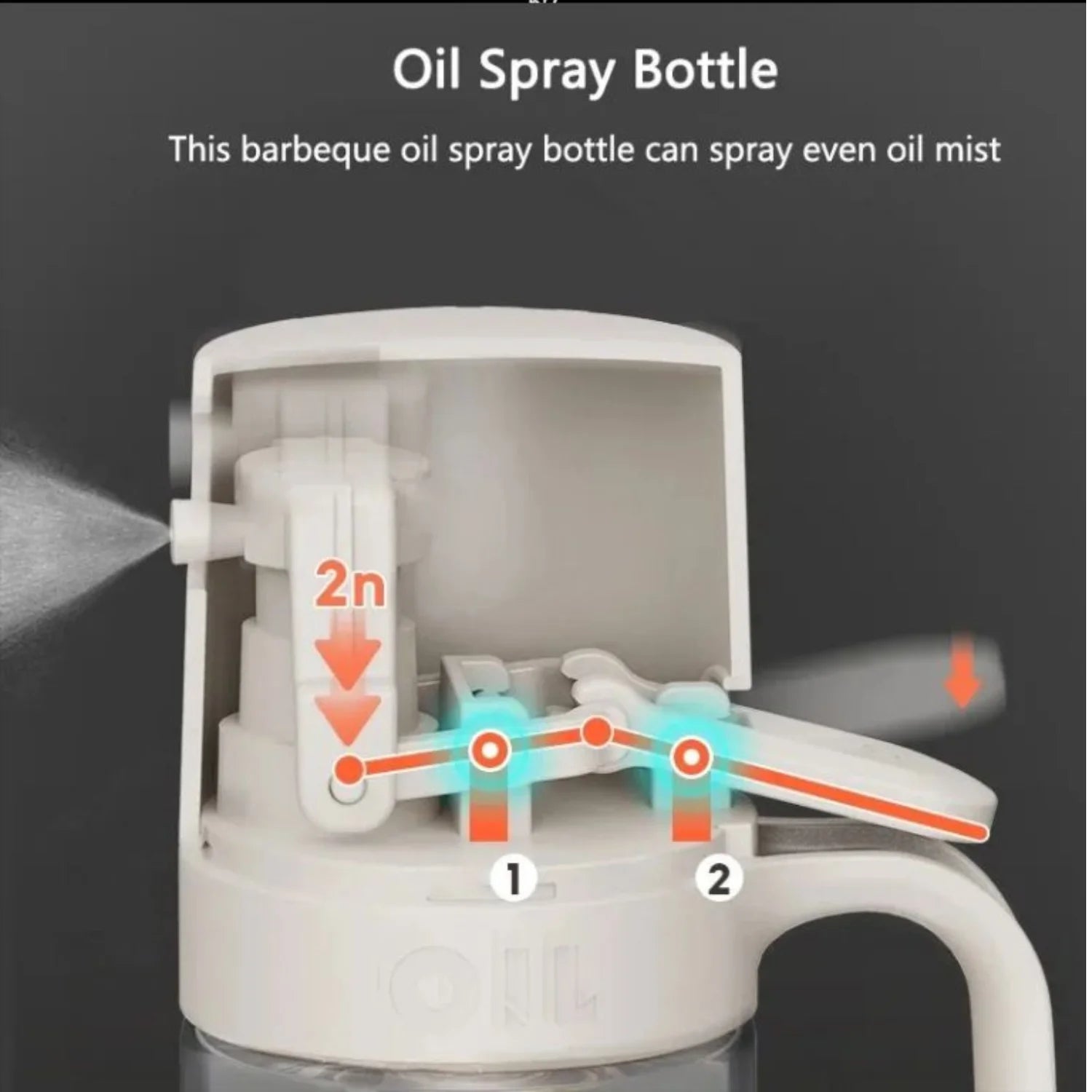 JEEXI Oil Sprayer for Cooking, Advanced Olive Oil Spray Bottle Mister, Kitchen Gadgets Accessories for Air Fryer, Salad, BBQ, Kitchen Baking, Roasting