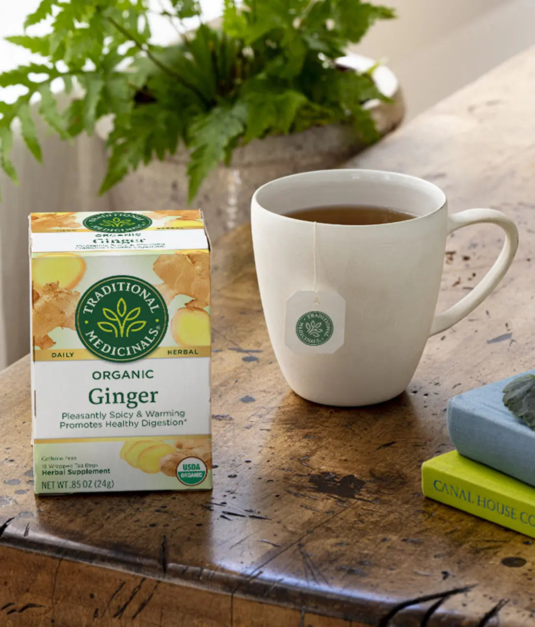Traditional Medicinals Organic Ginger Tea – Spicy & Warming Digestive Support (6x16 Bags) Enaraon