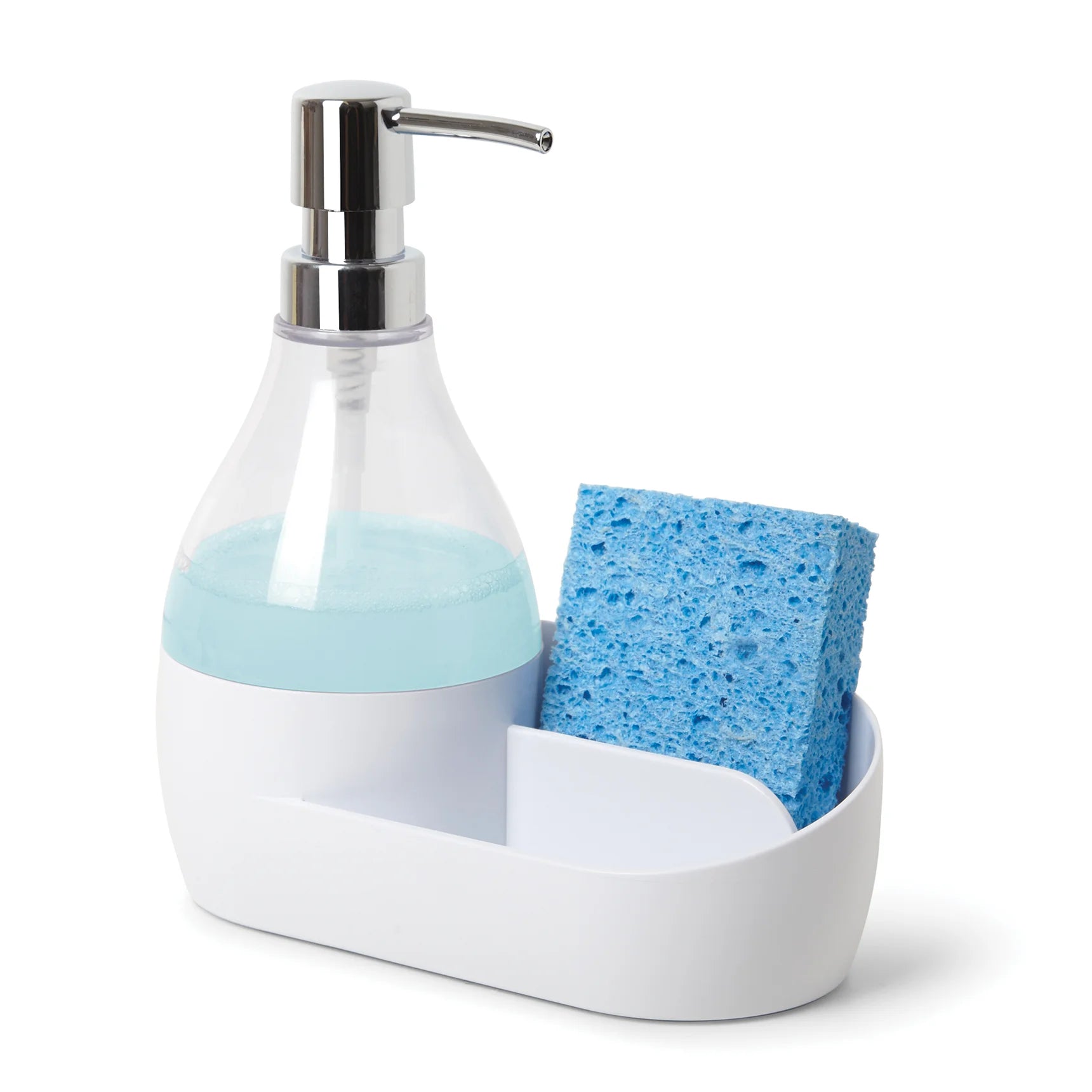 Mainstays Soap Pump and Sponge Holder, Soap Dispenser with Built-In Caddy, 17.1 Oz (508 Ml)