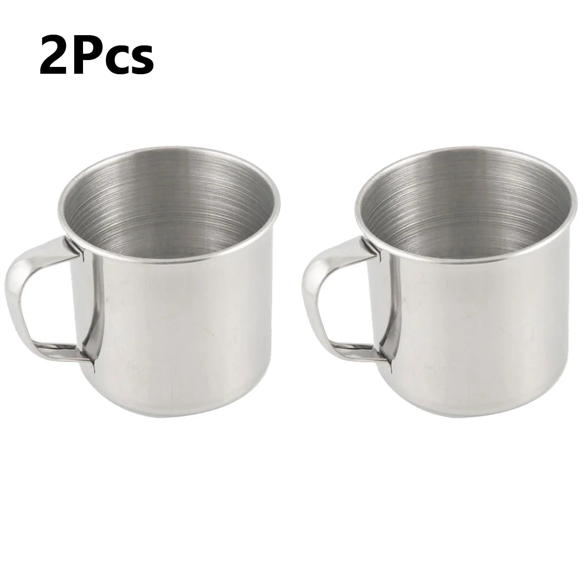 Meidiya 2Pcs Stainless Steel Cups with Handle,Durable Coffee Tea Mug Cup Office School Gift Fit for Outdoor Camping Hiking