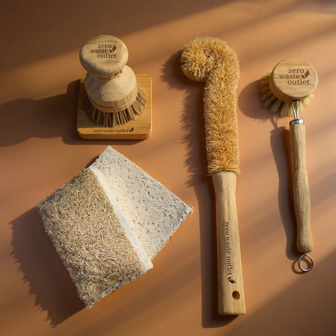 Zero Waste Eco-Friendly Dishwashing Kit - Sustainable 6-Piece Set for Plastic-Free Cleaning