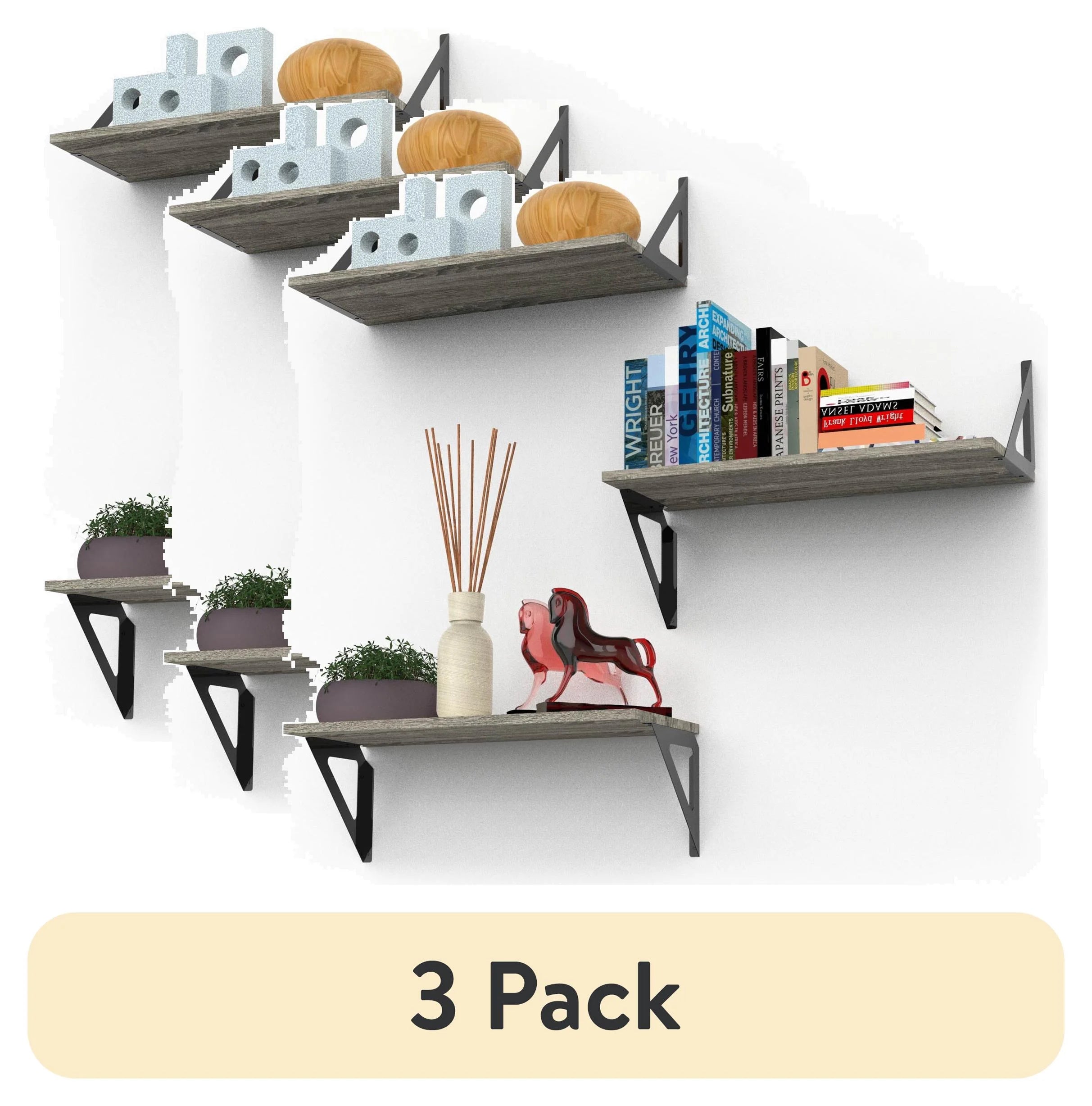 Hyper Tough 6 In. X 15 3/4 In. Rustic Gray Laminated Wood Shelf