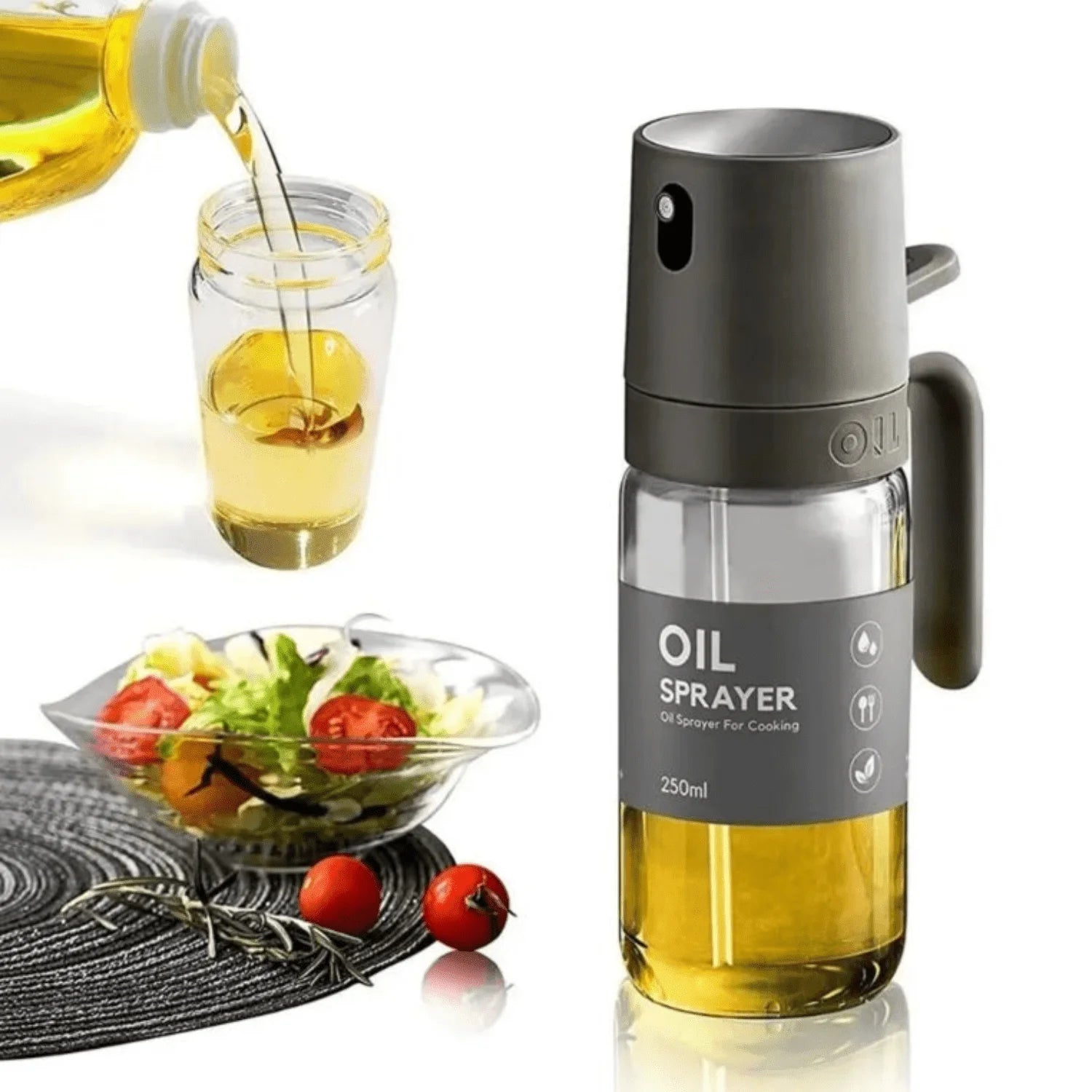 JEEXI Oil Sprayer for Cooking, Advanced Olive Oil Spray Bottle Mister, Kitchen Gadgets Accessories for Air Fryer, Salad, BBQ, Kitchen Baking, Roasting