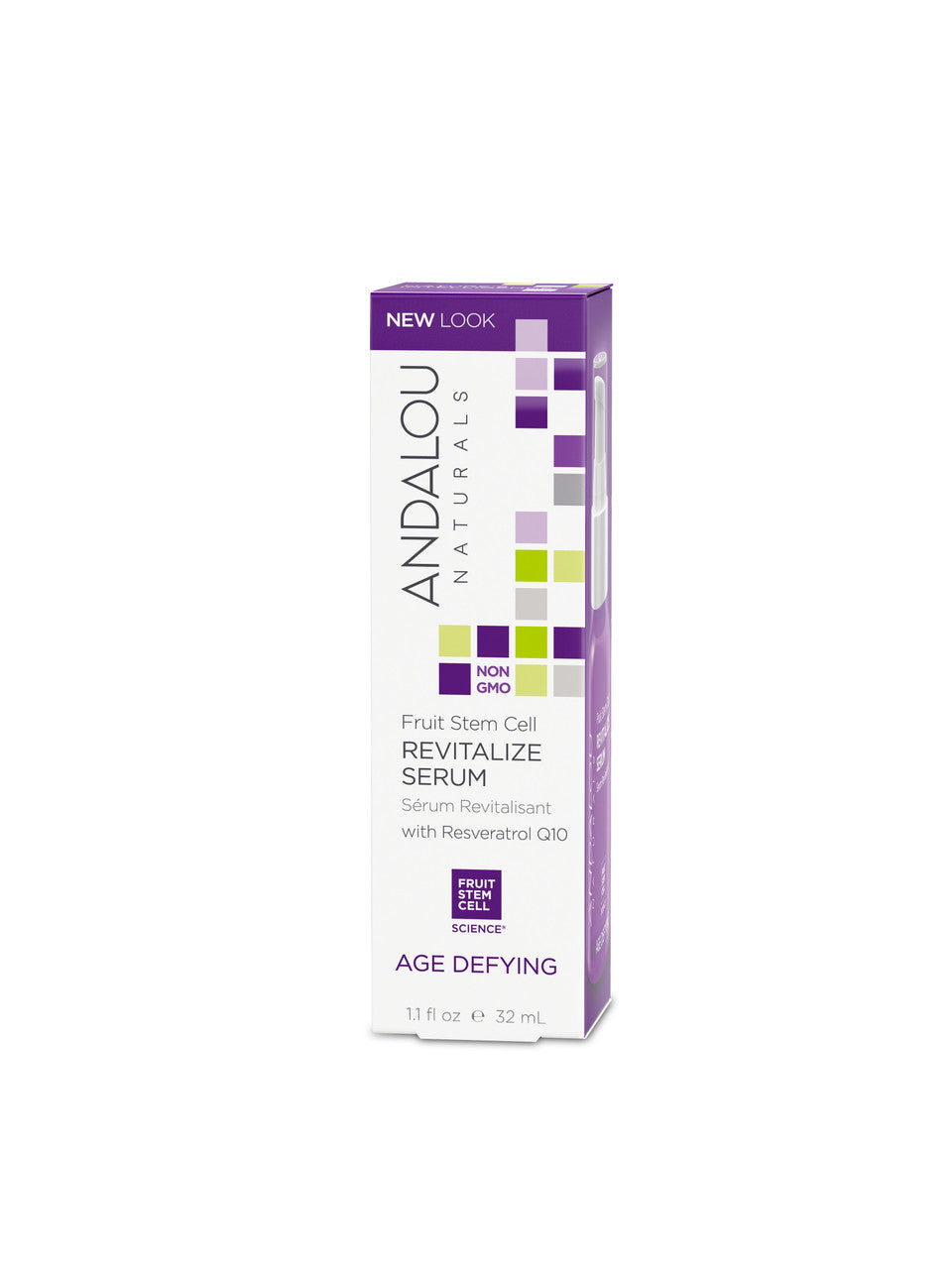 Andalou Naturals Fruit Stem Cell Revitalize Serum – Anti-Aging Facial Serum for Wrinkles, Firming & Skin Renewal, 1.1 oz