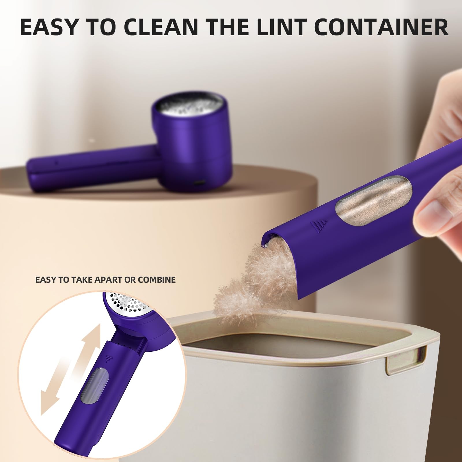 Frsara Fabric Shaver, Lint Remover Rechargeable, Electric Portable Sweater to Remove Pilling for Clothes, Furniture, Sweater, Couch, Blanket
