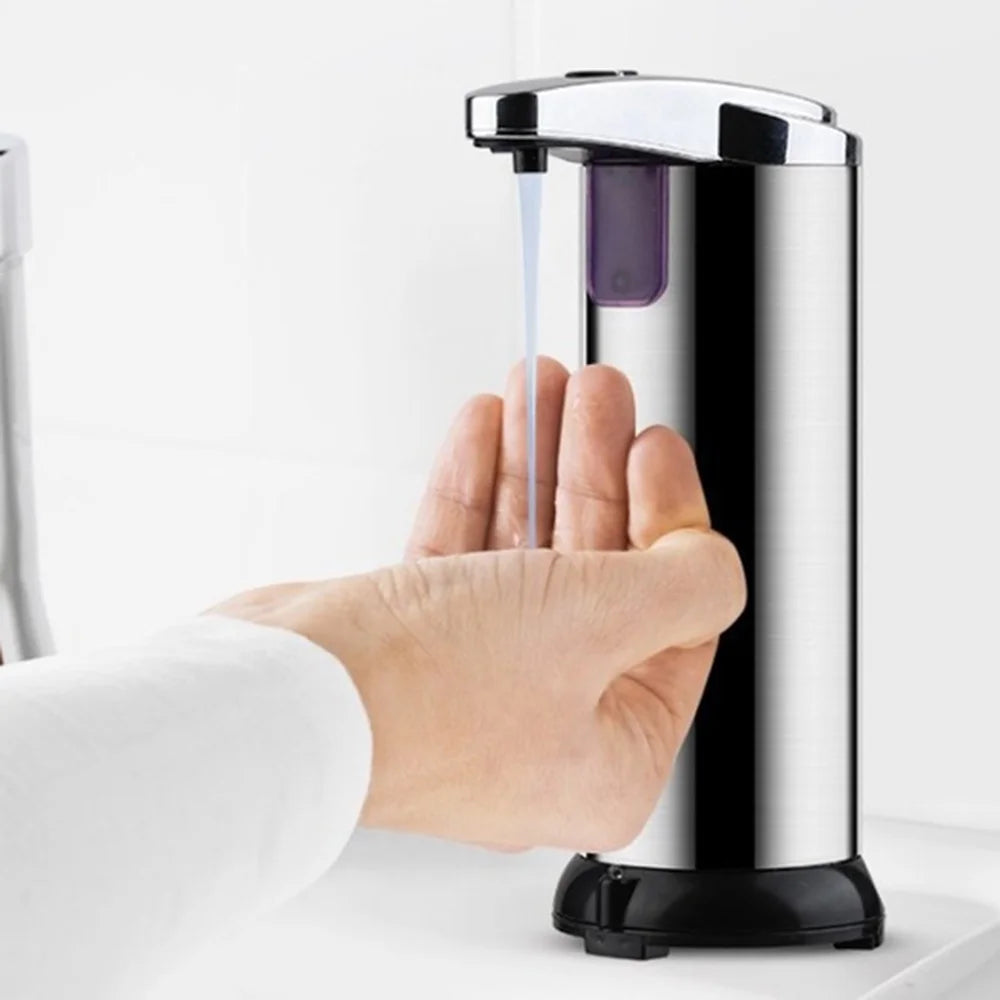 Delaman Automatic Liquid Soap Dispenser Touchless Battery Operated Stainless Steel Silver