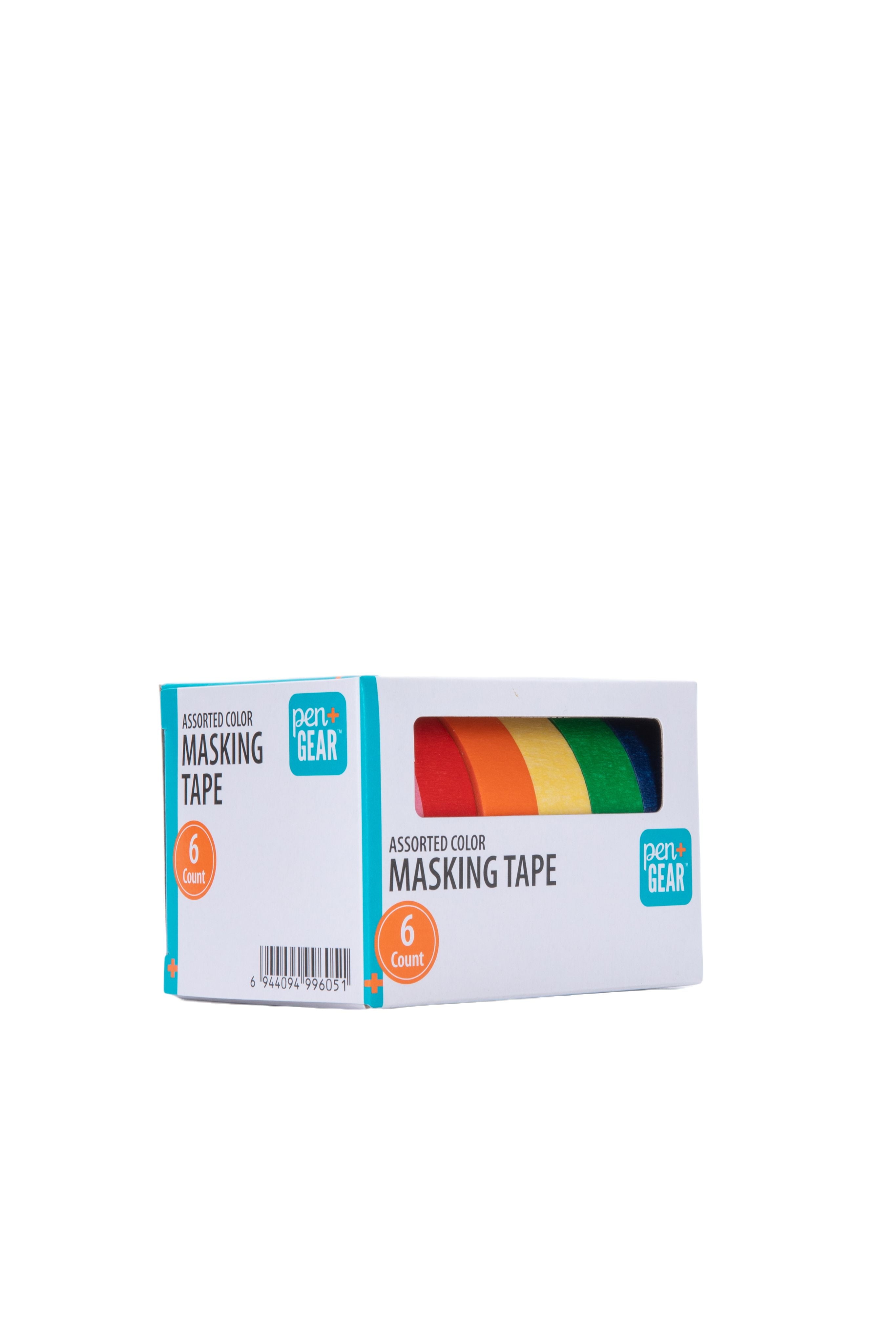 Pen+Gear Masking Tape, 0.59 in X 15 Yds, Multicolor, 6 Rolls