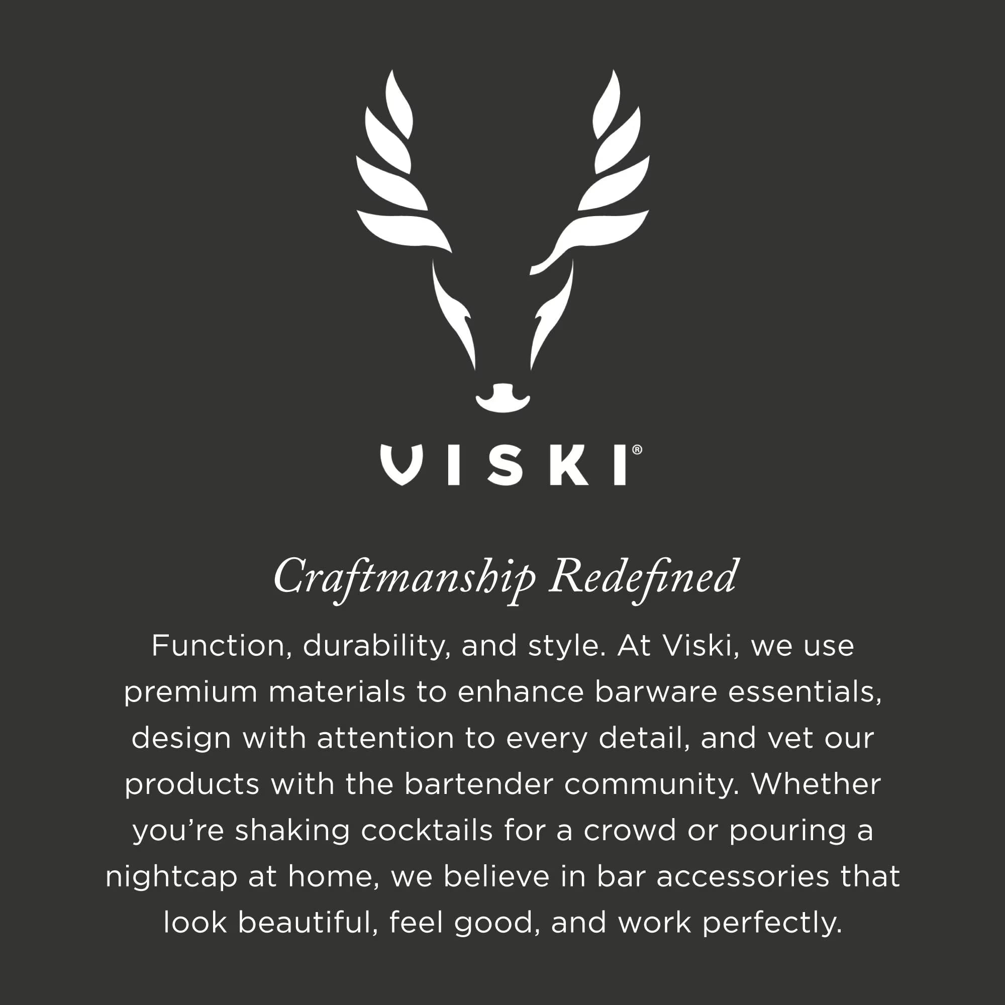 Viski Japanese Style Stainless Steel Double Jigger for Cocktails and Drinks