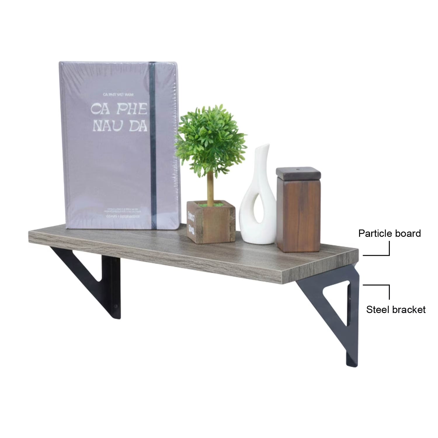 Hyper Tough 6 In. X 15 3/4 In. Rustic Gray Laminated Wood Shelf