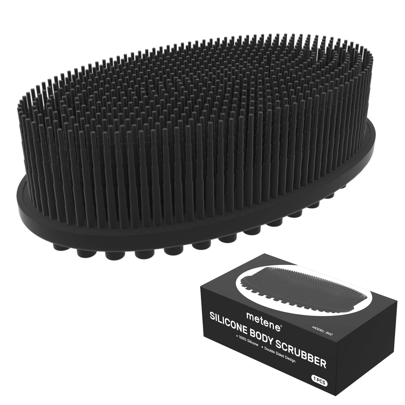 Metene Soft Silicone Body Scrubber, Exfoliating Shower Scrubber for Cleansing Skin, Lathers Well