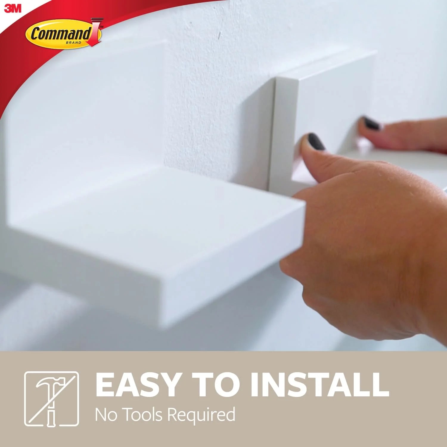 Command Display Ledges, Quartz, 2 Wall Display Ledges
