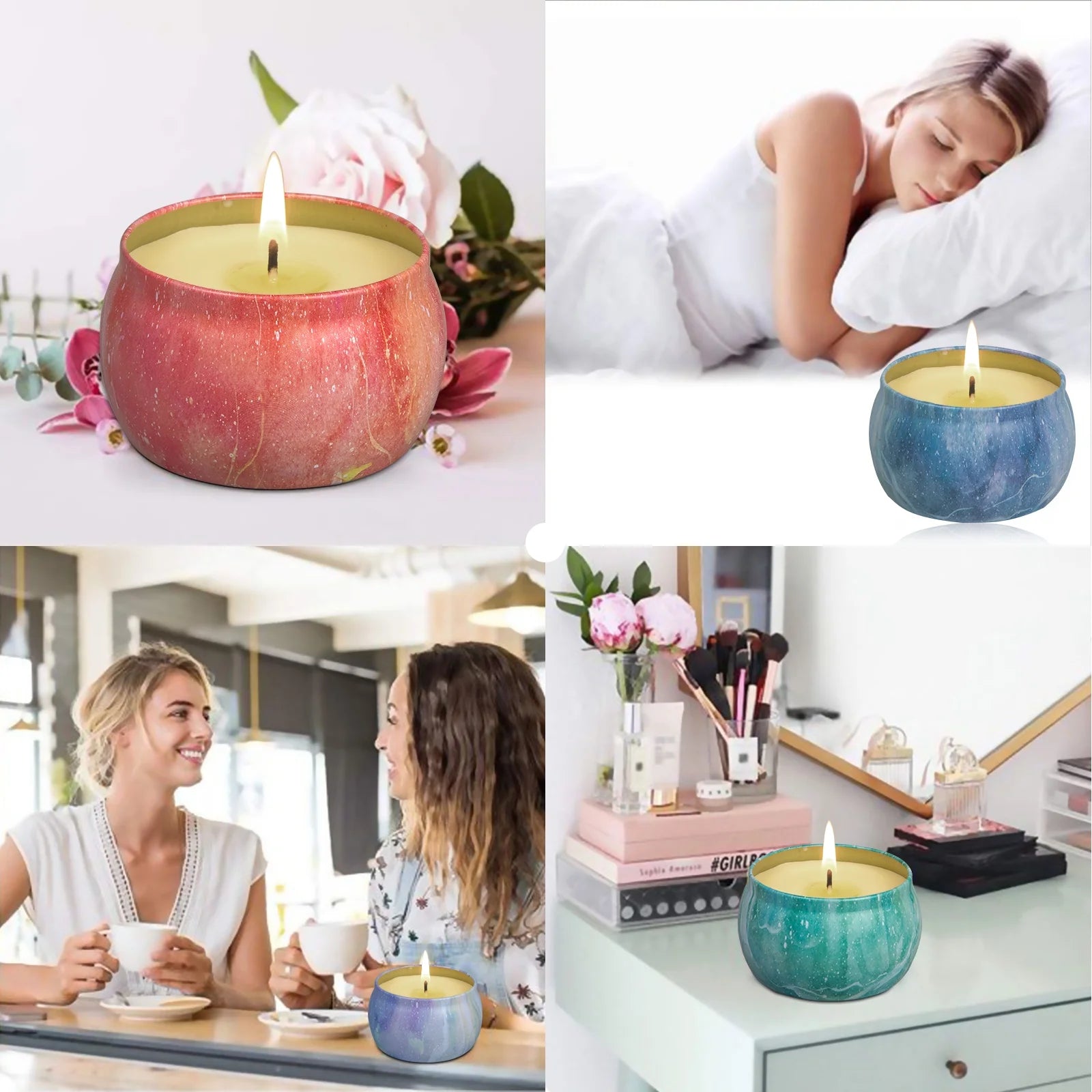 OSHINE Scented Candles Gift Set for Women: Soy Wax Scented Candle Fragrance Candles 4.4 Oz Strongly Fragrance for Stress Relief Halloween Christmas Birthday Mother'S Day