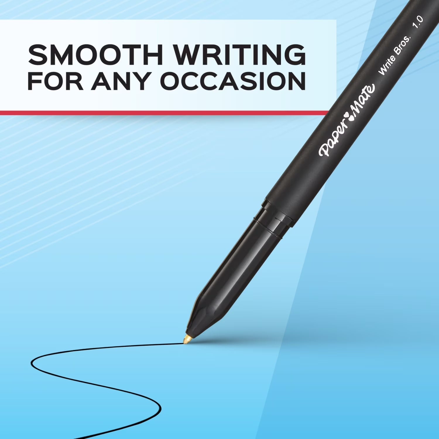 Paper Mate Ballpoint Pens, Write Bros. Blue Ink Pens, Medium Point (1.0Mm), 60 Count