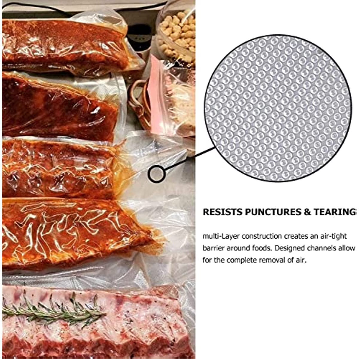 Boxlegend Vacuum Seal Bags for Food, 2 Packs 11''X20' Food Saver Rolls, Food Vacuum Sealer Bags