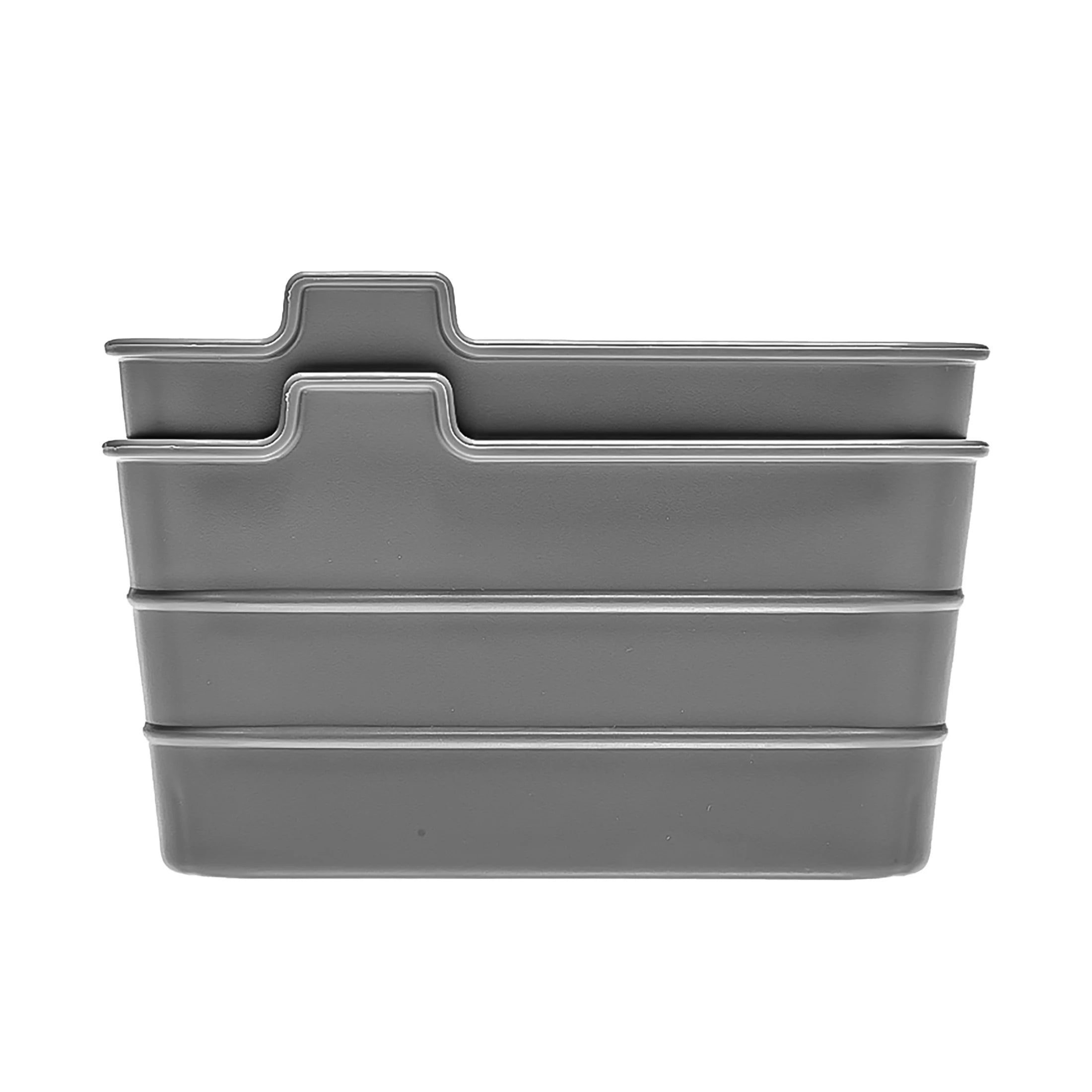 (2 Pack) Mainstays Utility Flex Storage Tray Organizer Set, Plastic Drawer Organizer Trays for Kitchen, Desk, Bathroom and Office Drawer Organization, Gray, 2-Pack, 5" X 15"