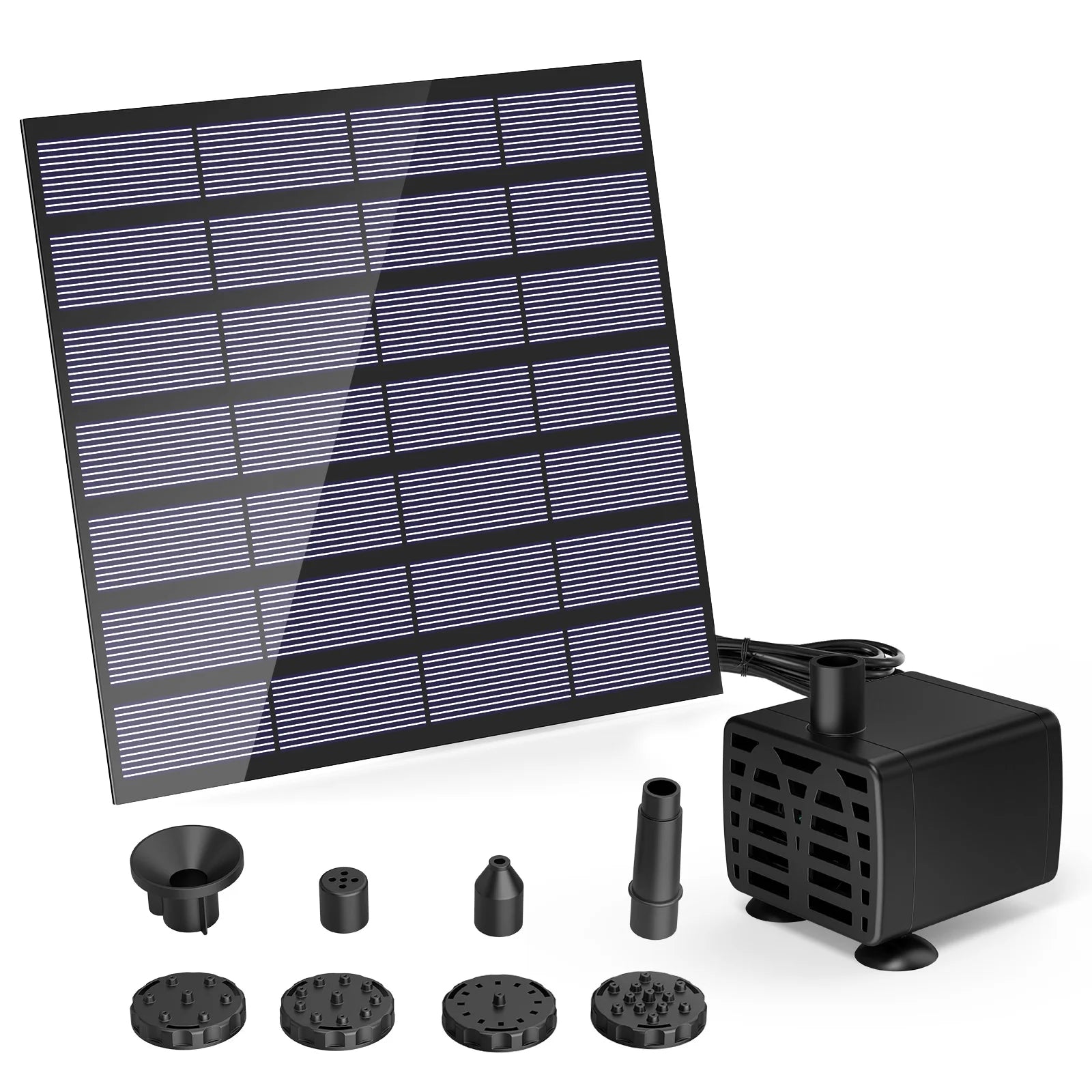 AISITIN Solar Fountain Water Pump, 1.5W Solar Powered Bird Bath Fountain, Submersible Water Pump Kit Solar Panel Kits for Outdoor Pool, Small Pond, Garden Fish Tank