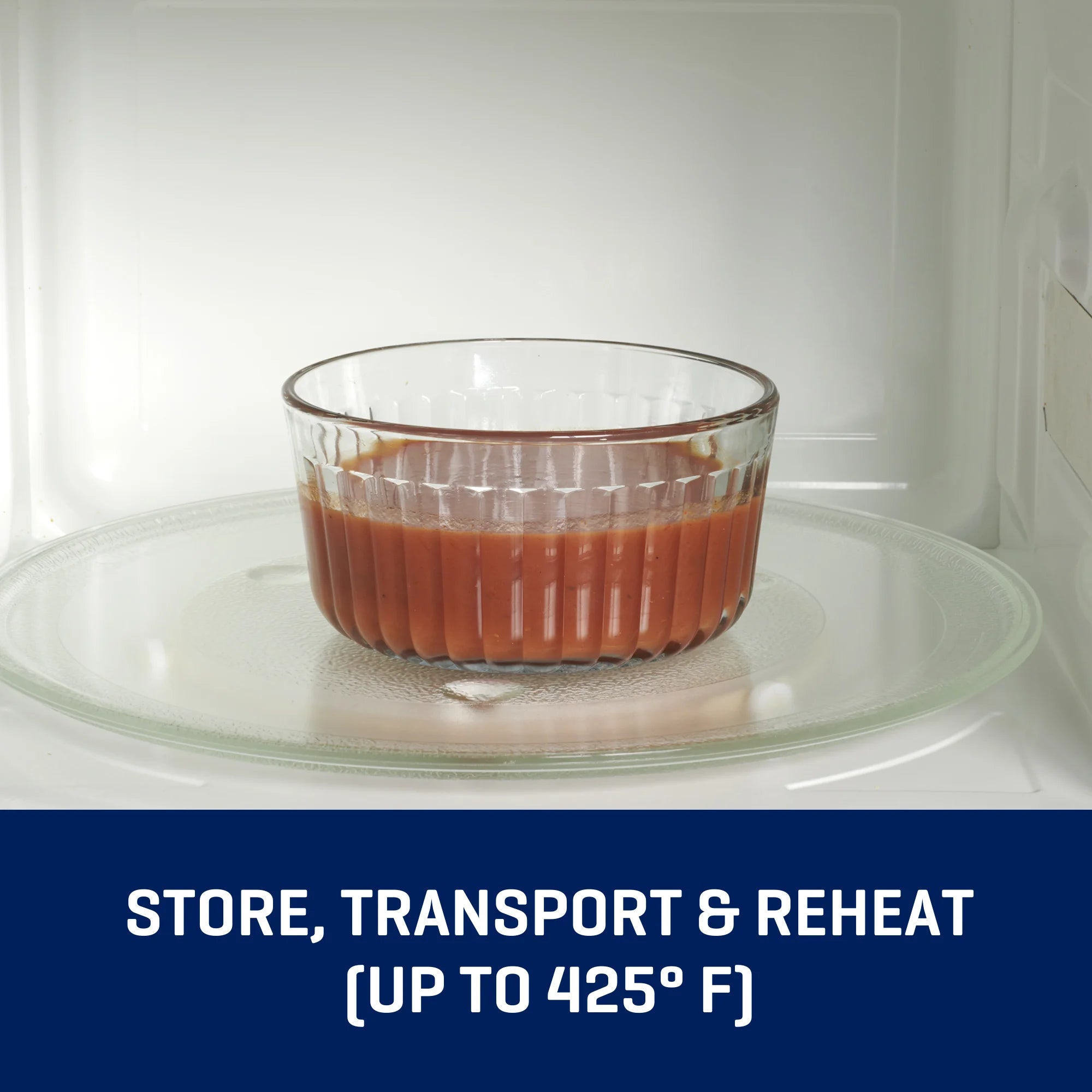 Anchor Hocking Sculpted Glass Food Storage Container with Lids, 2 Cup Round, Set of 3