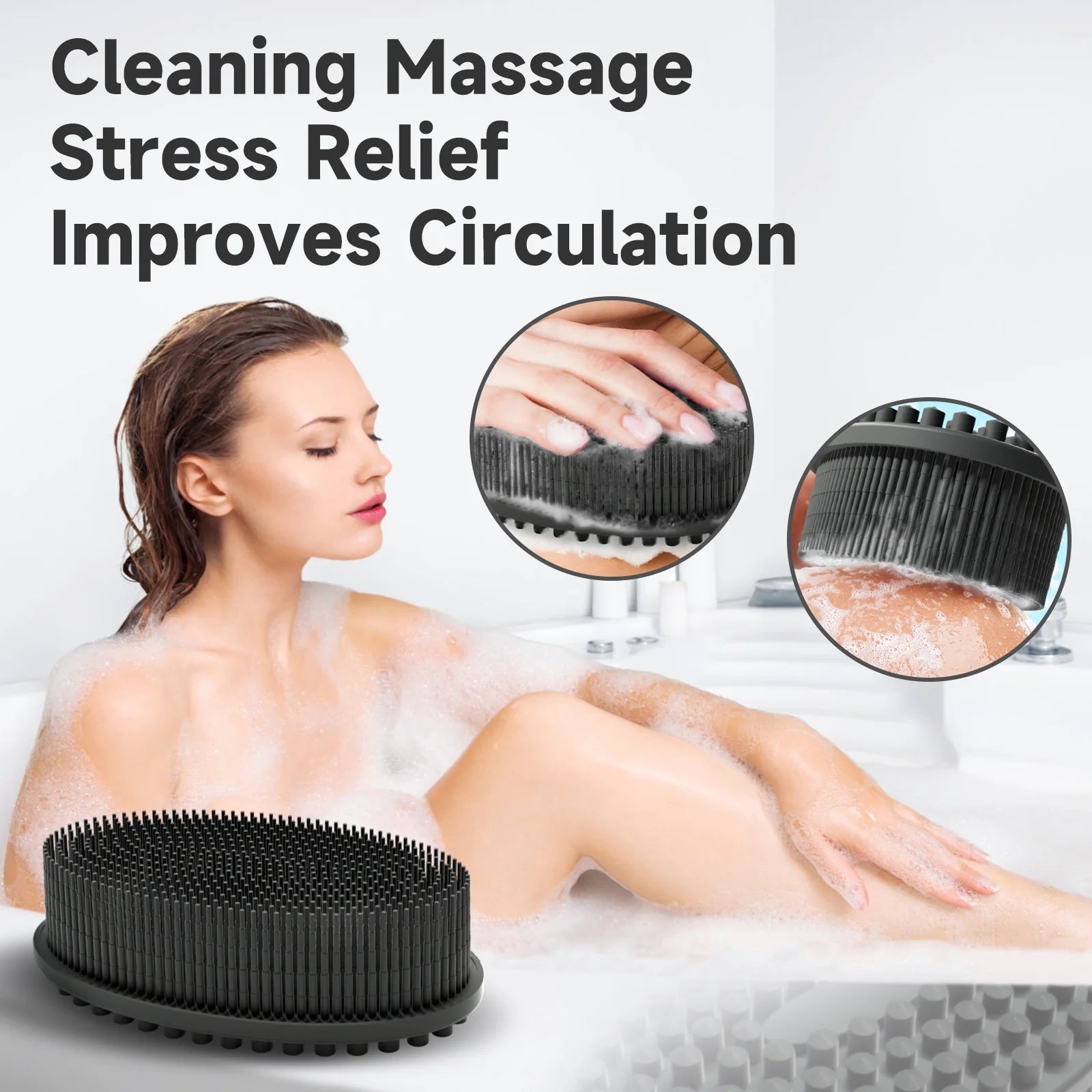 Metene Soft Silicone Body Scrubber, Exfoliating Shower Scrubber for Cleansing Skin, Lathers Well