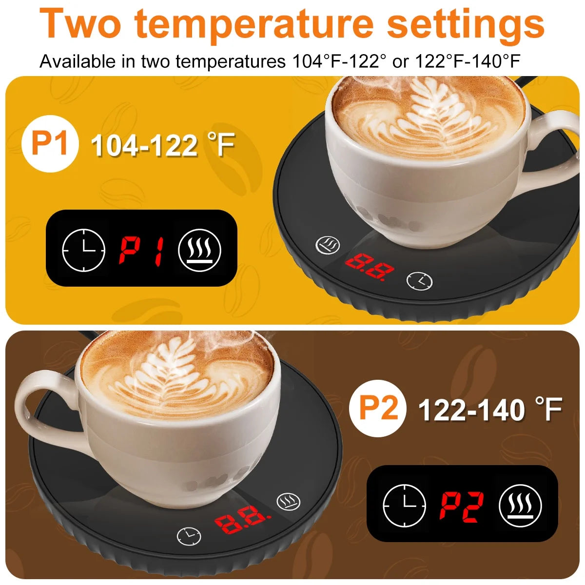 Hvxrjkn Coffee Mug Warmer, Candle Warmer with Auto Shut off & 2-Temp Settings & 12-Hour Timer for Desk Home Office, Beverage Warmer(No Cup)
