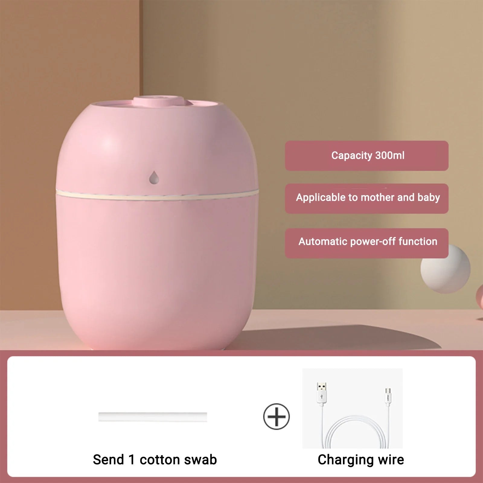 Vikakiooze 2023 Promotion on Sale, U Humidifier with Light ,Quiet Cool Mist Humidifier for Bedroom and Office ,Plants, Easy to Clean