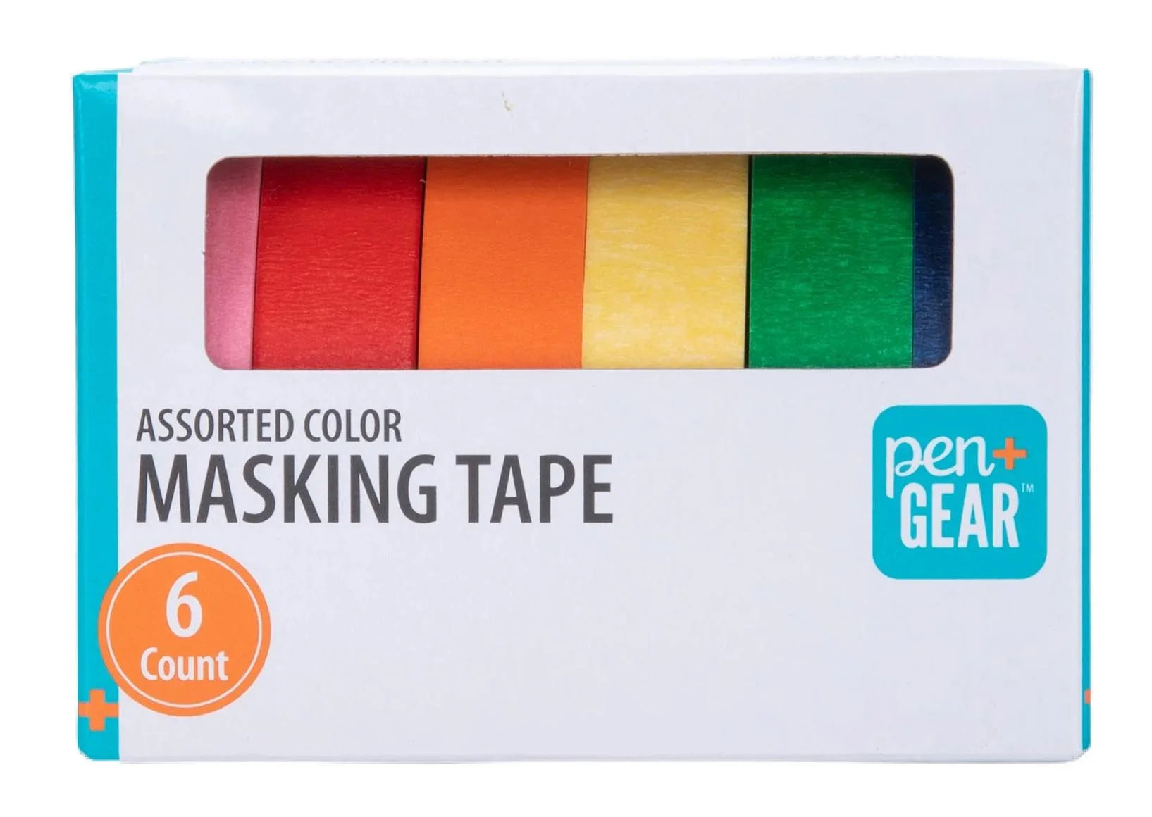 Pen+Gear Masking Tape, 0.59 in X 15 Yds, Multicolor, 6 Rolls
