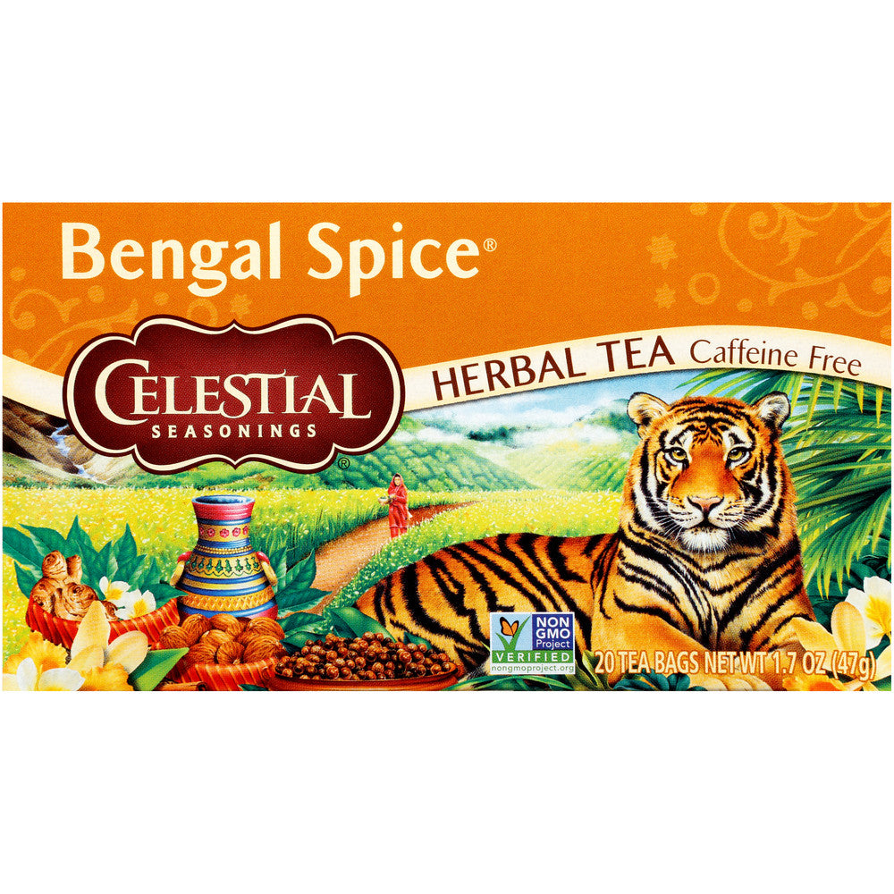 Celestial Seasonings Bengal Spice Herbal Tea – Caffeine-Free Chai Inspired Blend (6x20 Bags)