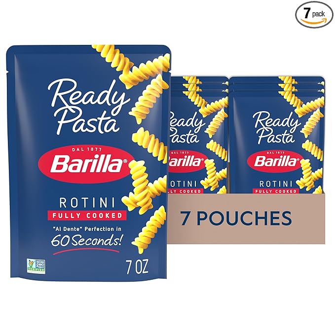 Barilla Ready Pasta Rotini - Microwaveable, Fully Cooked, Non-GMO, 7oz, 7 Pack
