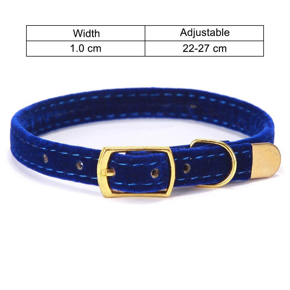 Luxury Velvet Cat Collar - Adjustable Soft Flocking Design for Fashionable Felines