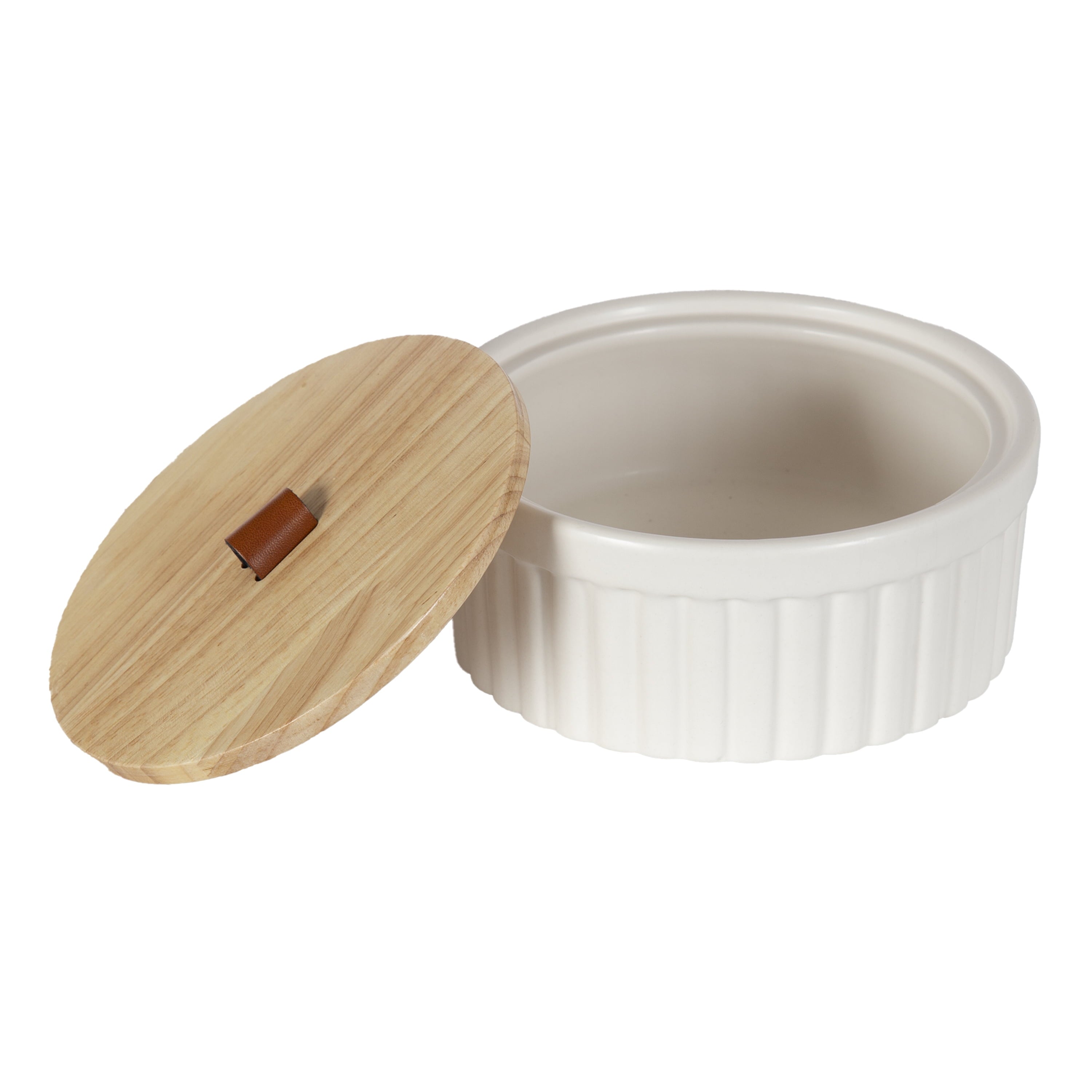 Better Homes & Gardens 2.5" X 6.18" Ribbed Off-White/Cream Ceramic Decorative Container