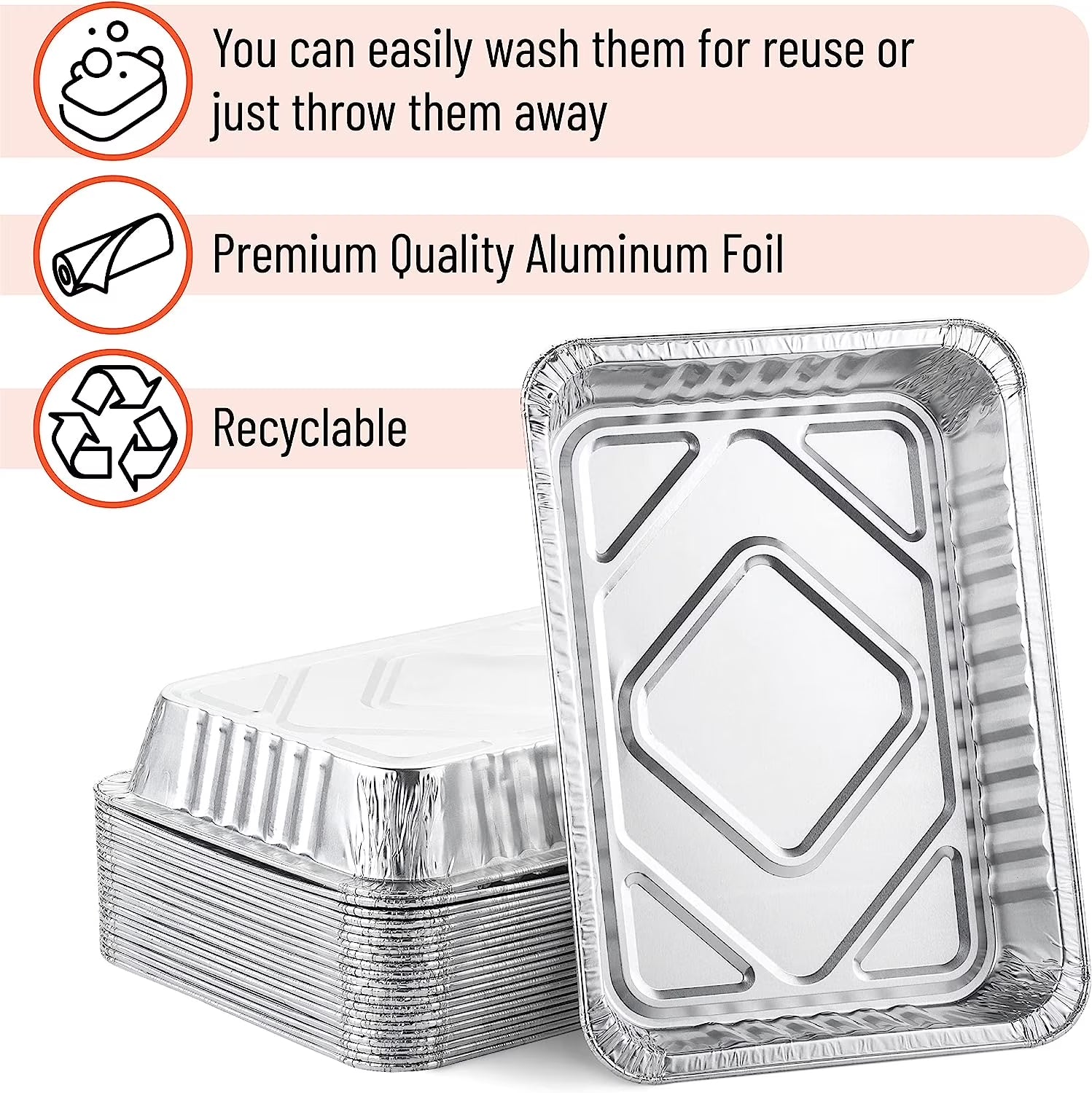 UNCO- Grill Drip Pans Aluminum, 7.5 X 5, 22Pcs, Drip Pan Liners, Grease Pan Liner, Grill Drip Pans for Outdoor Grill, Grill Grease Pan Liners, Grill Drip Pan, Aluminum Drip Pans, Drip Pan for Grill