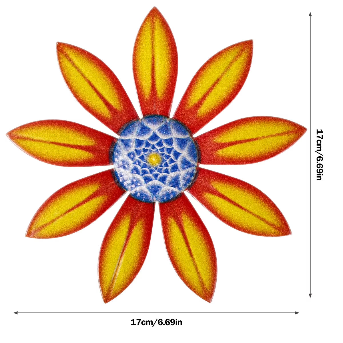 Lzvxtym Metal Flower Wall Decor, 4 PCS Metal Outdoor Wall Art Decor, Metal Fence Art Wall Sculptures for Indoor outside Garden Patio Wall Decorations