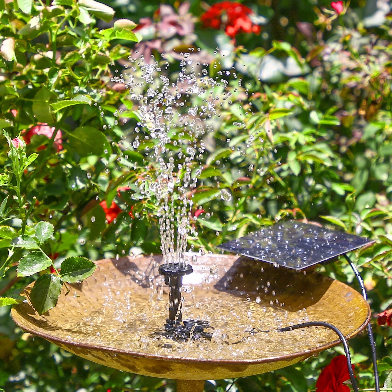 AISITIN Solar Fountain Water Pump, 1.5W Solar Powered Bird Bath Fountain, Submersible Water Pump Kit Solar Panel Kits for Outdoor Pool, Small Pond, Garden Fish Tank
