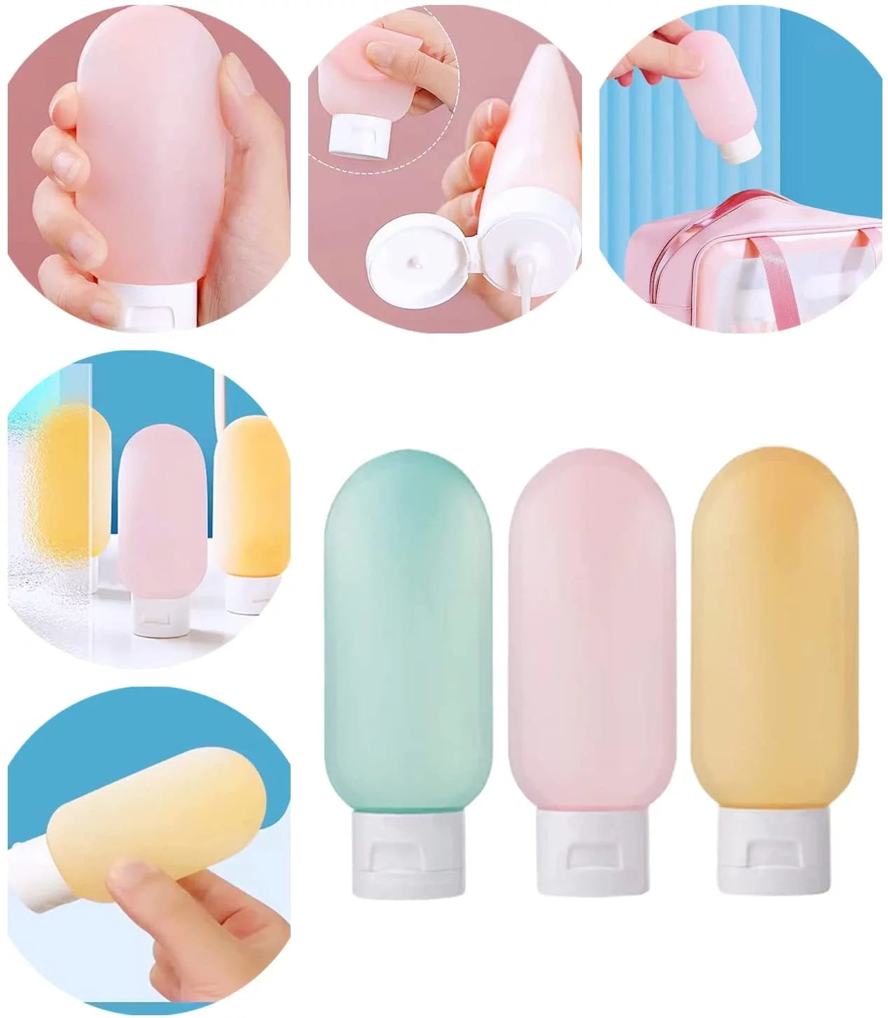 Somnr 11-Pack Travel Bottles Set – Leak-Proof Toiletry Containers for Shampoo & Liquids, Portable & Tsa-Approved