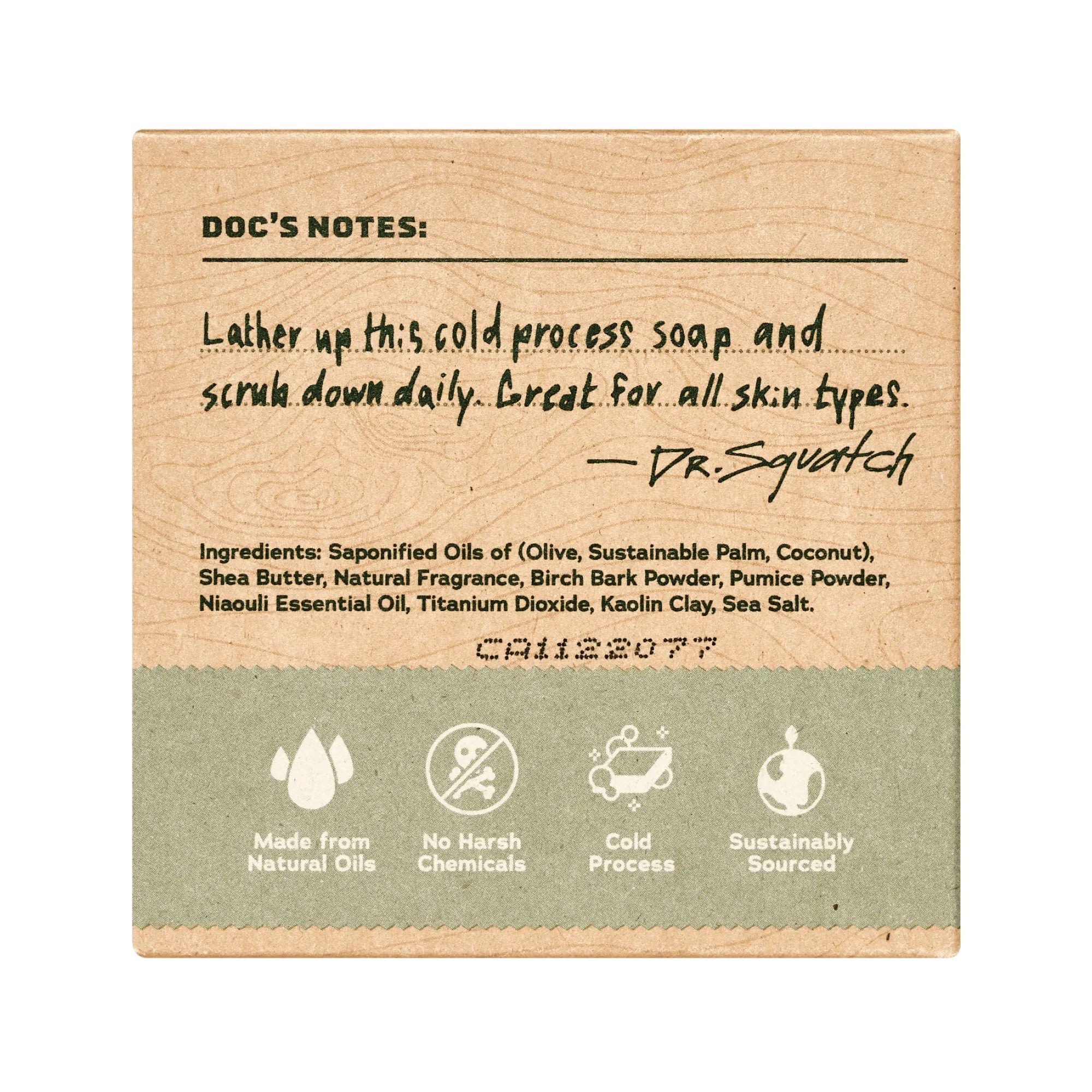 Dr. Squatch Birchwood Breeze Natural Bar Soap for Men, 5 Oz