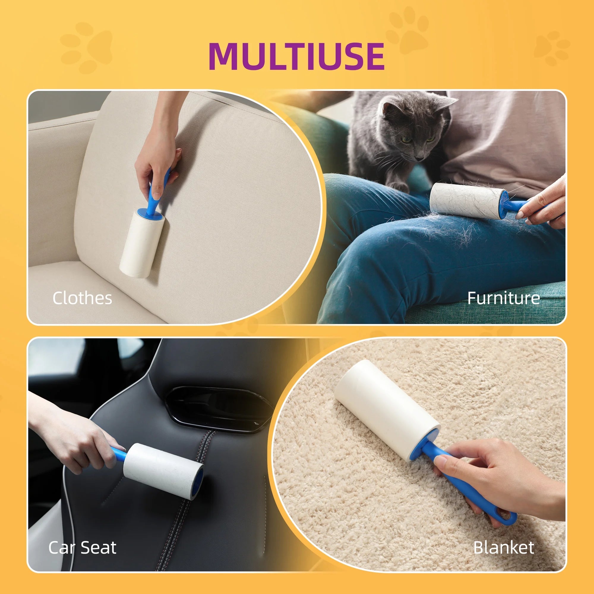ORDORA Lint Roller for Pet Hair, Extra Sticky Rollers for Clothes 6 Pack, 540 Sheets Total